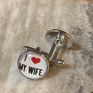 Round “I ♥️ My Wife” Cuff Links
